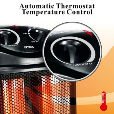 Image showing  Fan Forced Tower Quartz Heater with Thermostat