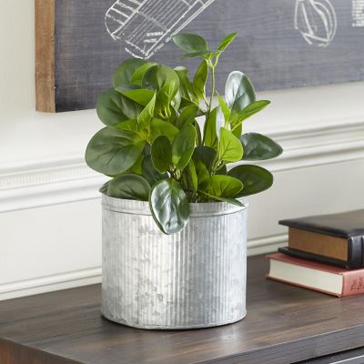 Harper & Willow Faux Foliage Eucalyptus Artificial Plant with Realistic Leaves and Black Round Pot