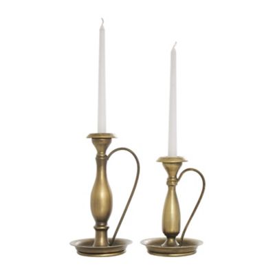 Image showing  Metal Antique Style Decorative Candle Holder with Candle Plates and Handles
