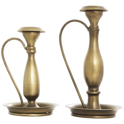 Image showing  Metal Antique Style Decorative Candle Holder with Candle Plates and Handles