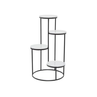 Image showing  Marble 4 Tier Indoor Plantstand with Black Base