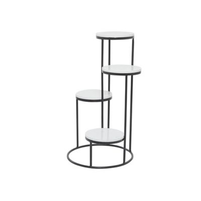 Image showing  Marble 4 Tier Indoor Plantstand with Black Base