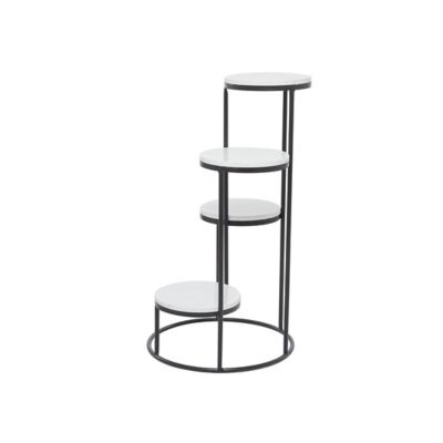 Image showing  Marble 4 Tier Indoor Plantstand with Black Base