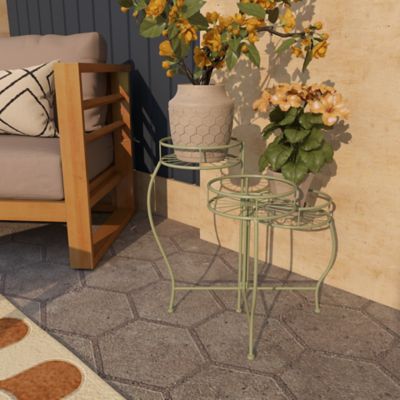 Image showing 7 th Harper & Willow Metal 3 Tier Starburst Indoor Outdoor Plantstand