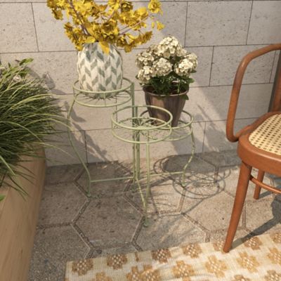 Image showing 8 th Harper & Willow Metal 3 Tier Starburst Indoor Outdoor Plantstand