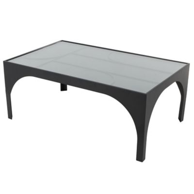 Image showing  Metal Geometric Living Room Coffee Table with Glass Top