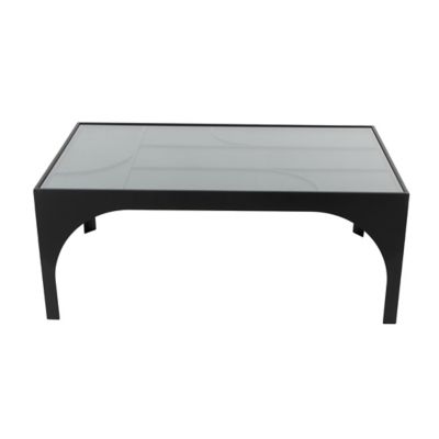 Image showing  Metal Geometric Living Room Coffee Table with Glass Top