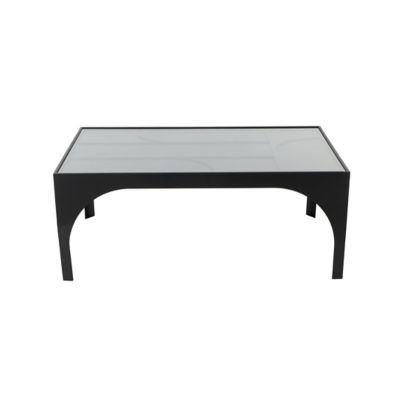 Image showing 6 th Harper & Willow Metal Geometric Living Room Coffee Table with Glass Top