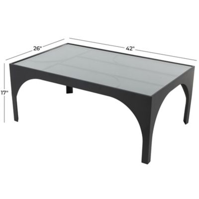 Image showing 7 th Harper & Willow Metal Geometric Living Room Coffee Table with Glass Top