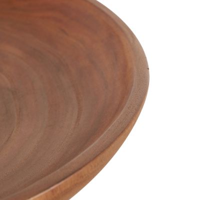 Image showing  Teak Wood Handmade Round Decorative Bowl with Peg Legs