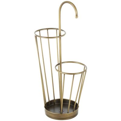 Image showing  Metal 2 Section Geometric Decorative Umbrella Stand with Umbrella Shaped Handle