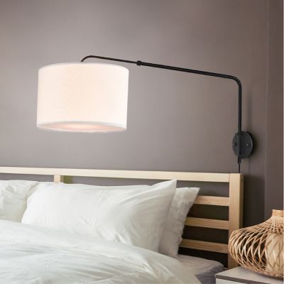 COBY Wall Mount Light With Extending Swing Arm, Wall Lamp With Matte Black Finish