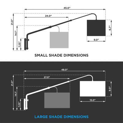 Image showing 6 th COBY Wall Mount Light With Extending Swing Arm, Wall Lamp With Matte Black Finish