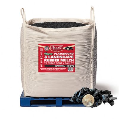 The Harvest Company 2000 lb., 75 cu. ft., 2.77 cu. yd. Playground and Landscape No Dye Rubber Mulch, 1 Tote