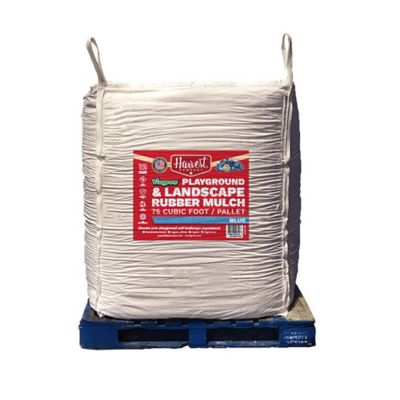 The Harvest Company 2000 lb., 75 cu. ft., 2.77 cu. yd. Playground and Landscape Blue Rubber Mulch, 1 Tote