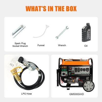 Image showing 5 th GENMAX 12,000 W Peak Dual Fuel Electric Start Generator