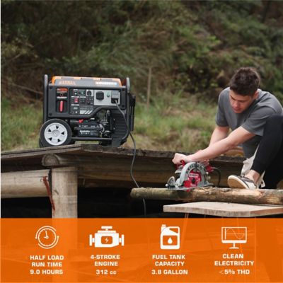 Image showing  6,000 Watt Peak Open Frame Electric Start Inverter Generator