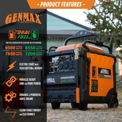 Image showing  9,500 Watt Peak Dual Fuel Electric Start Inverter Generator