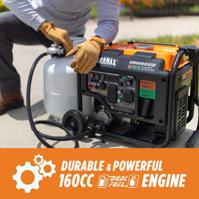Image showing 7 th GENMAX 5,000 W Peak Dual Fuel Open Frame Inverter Generator