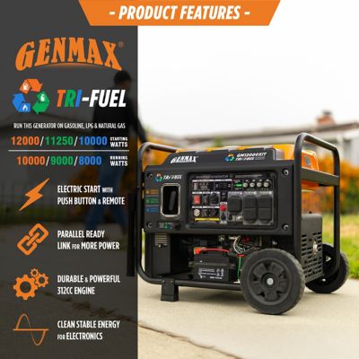 Image showing  12,000 Watt Peak Tri Fuel Open Frame Inverter Generator