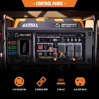 Image showing 5 th GENMAX 12,000 W Peak Tri Fuel Open Frame Inverter Generator