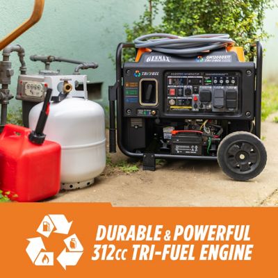 Image showing 6 th GENMAX 12,000 W Peak Tri Fuel Open Frame Inverter Generator