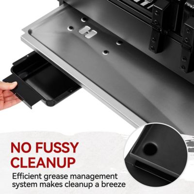 Image showing 7 th Royal Gourmet 4-Burner Portable Tabletop Grill & Griddle Combo with Hood, 40,000 BTU, Bronze Gold