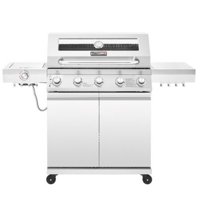 Image showing  Deluxe Stainless Steel 5-Burner Gas Grill, With Visible Upper Cover, 72,000 BTU