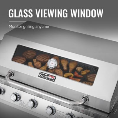 Image showing  Deluxe Stainless Steel 6-Burner Gas Grill with Side & Infrared Rear Burners, 96,000 BTU, 891 Sq. In.