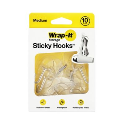 Wrap-It Sticky Hooks Medium, 10 pk.