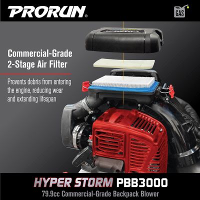 Image showing 5 th PRORUN 79.8cc 1125 CFM Gas Backpack Leaf Blower