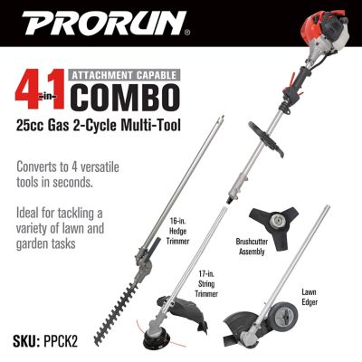 Image showing  25.4cc Gas-Powered Attachment Capable 4-in-1 Combo Kit (String Trimmer, Edger, Hedge Trimmer, Brush Cutter)