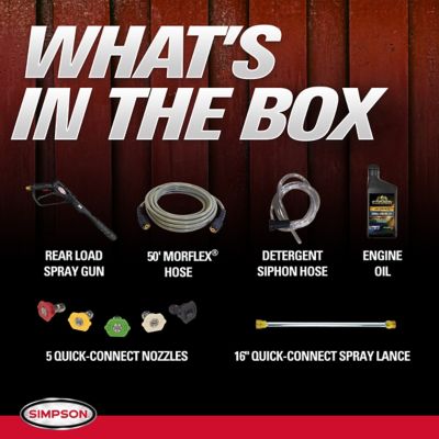 Image showing 8 th SIMPSON PowerShot 49-State 3700 PSI at 2.5 GPM CRX with AAA Triplex Pump Cold Water Gas Pressure Washer