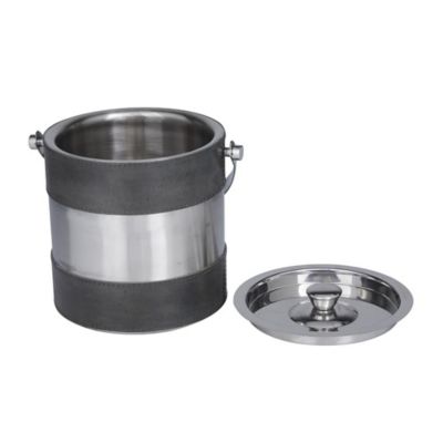 Image showing  Leather Handmade Decorative Ice Bucket with Lid