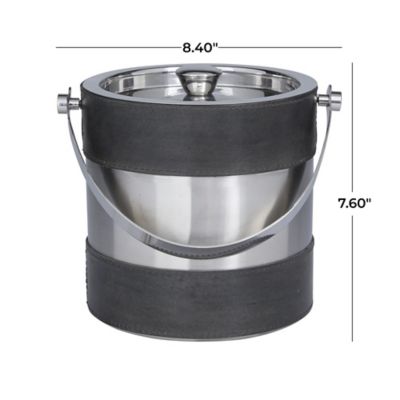 Image showing  Leather Handmade Decorative Ice Bucket with Lid