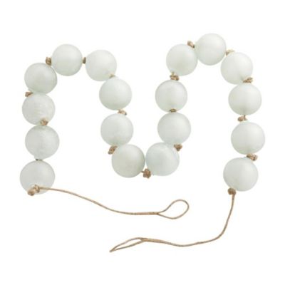 Image showing Glass Handmade Round Extra Long Frosted Orb Beaded Garland with Tassel with Knotted Jute Rope