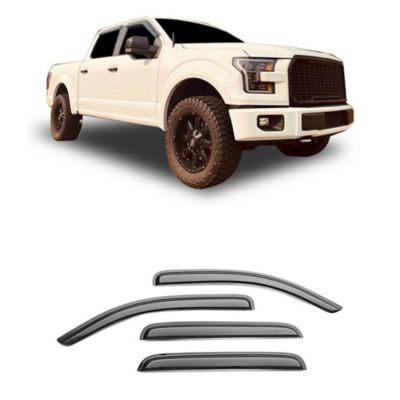Image showing  Rain Guards Tape On Smoke Fits 2015-2024 Ford F-150 Super2017-2024 Ford F-250/F-350/F-450/F-550 Super Duty