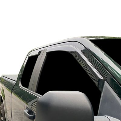 Image showing  Rain Guards Tape On Smoke Fits 2015-2024 Ford F-150 Super2017-2024 Ford F-250/F-350/F-450/F-550 Super Duty