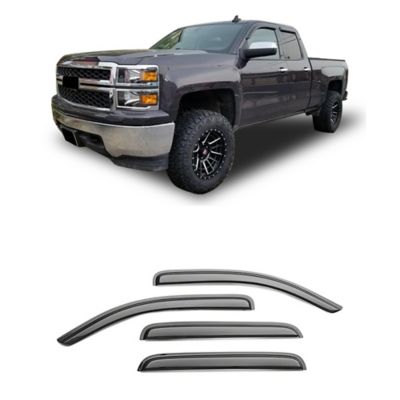 Black Horse Off Road Rain Guards Tape On Smoke Fits 2014-2018 Silverado/Sierra 15002015-2019 Silverado/Sierra 2500 HD/3500 HD