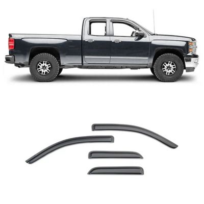 Black Horse Off Road Rain Guards Tape On Smoke Fits 14-18 Silverado/Sierra 150015-19 Silverado 25/350019-22 Limited19-21 LD