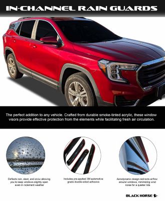 Image showing  Rain Guards In Channel Smoke fits 2017-2023 GMC Acadia