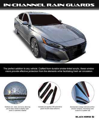 Image showing  Rain Guards In Channel Smoke fits 2019-2024 Nissan Altima ( Sedan )