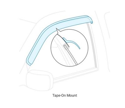 Image showing  Rain Guards Tape On Smoke fits 2015-2022 GMC Canyon2015-2022 Chevrolet Colorado