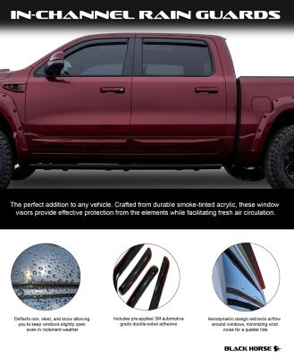 Image showing  Rain Guards In Channel Smoke Fits 14-18 Silverado/Sierra 15002015-2019 Silverado/Sierra 2500 HD/3500 HD