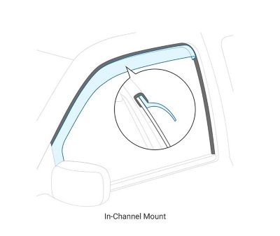 Image showing  Rain Guards In Channel Smoke Fits 14-18 Silverado/Sierra 15002015-2019 Silverado/Sierra 2500 HD/3500 HD