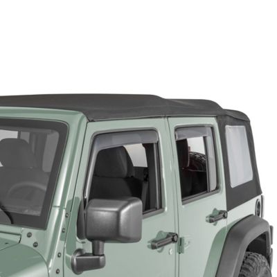 Image showing  Rain Guards Tape On Smoke fits 2007-2018 Jeep Wrangler JK Unlimited