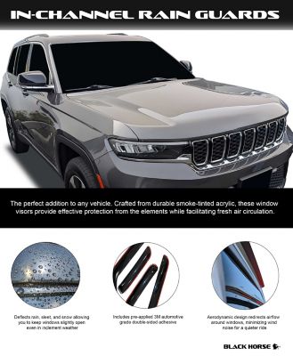 Image showing  Rain Guards In Channel Smoke fits 2022-2024 Jeep Grand Cherokee