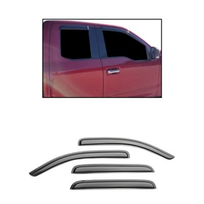 Black Horse Off Road Rain Guards Tape On Smoke Fits 2015-2024 Ford F-1502017-2024 Ford F-250/F-350/F-450/F-550 Super Duty