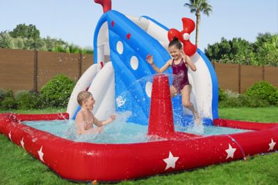 Image showing  Inflatable Water Park, Red, White and Blue Stars