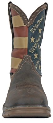 Image showing  We The People Men's Pull On Western Boot, Soft Toe, Waterproof, Slip Resistant, Premium Leather Work Boot